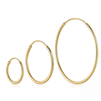 wholesale 925 Sterling Silver Minimalist Smooth Hoop Earrings Set, Classic Cool Ins Earrings For Women-3-piece set - gold 925 silver