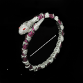 wholesale 925 Silver Gold-Plated Bracelet with High-Carbon Diamonds, Mystic Snake, Pink and Blue Sapphires, White G Color Marquise, Fashionable and Versatile Jewelry for Women-0-4