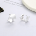 wholesale S925 Sterling Silver FashionIns Style Brushed Star Shape Sweet and Cool Design Earrings Ear Clips-0-0