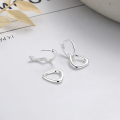 wholesale S925 Sterling Silver Double Loop Triangle Hoop Ear Clasp, Exquisite New Trendy Light Luxury Style with a Niche Design Sense for Women-0-1