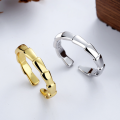 wholesale S925 Sterling Silver Korean-style Light Luxury Bamboo Open Ring, Minimalist Design, Trendy and Versatile Women's Ring-0-0