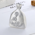 wholesale Pure silver retro antique matte finish with lotus and auspicious cloud patterns and Heart Sutra text, featuring a large pendant from Yunchaoxuan S990-0-3