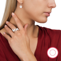 wholesale 925 Sterling Silver Jewelry Set Cross-Border Hot Pick Retro Elegant High-End Blue Butterfly Earrings Ring Necklace-Ear studs white zirconium &gt; 925 silver