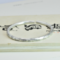 wholesale Solid 9999 Silver Chinese Style Auspicious Blessings Bangle, Simple and Retro, Pure Solid Silver Frosted, for Girlfriend or Mother-0-3