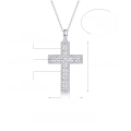 wholesale S925 Silver Necklace Sanctuary Pendant with Chain Live Cross-Border Hot Selling Silver Jewelry In-Stock Cross Choker Chain Dropshipping-0-1