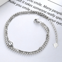 wholesale 925 Sterling Silver Ladies' Bracelet Cross-Border Supply Fashion Petite Double Layer Dongdaemun Vintage Style Unique Accessory-YS022/approx. 4.2g 925 silver