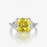 wholesale Metal material first: 5-carat high carbon diamond ring with square ice flower cut, 10*10, European and American luxury style for women, live stream same style by Shipei Jewelry-White G platinum claw 10*10; M9【R-0896】 6