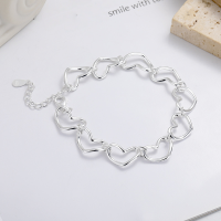 wholesale S925 sterling silver Korean-style minimalist fresh and simple heart-stitched fashionable and versatile bracelet for women-310S/approx. 9.1g>925 silver
