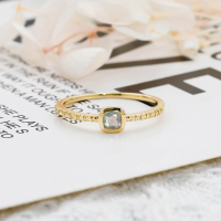 wholesale 9K gold jewelry natural labradorite French minimalist gentle style designed letter labradorite ring-Labradorite Ring Mido No. 8