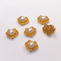 wholesale S925 gold-plated silver natural pearl spacer bead ruyi round platform hand plaque peanut pendant bracelet string DIY semi-finished product-0-4