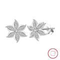 wholesale S925 sterling silver new floral stud earrings for women, luxurious and minimalist, small and unique vintage-inspired earrings-0-0