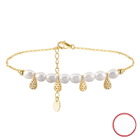 wholesale S925 Sterling Silver Versatile Pearl Anklet for Women Beach Foot Jewelry Wholesale-Platinum, approx. weight: 3.59g 925 silver