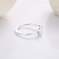 wholesale S925 Sterling Silver Purple Zircon Gourd Filigree Ring, Women's Ultra-Thin Band Index Finger Ring, Direct from Premium Factory-0-2