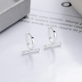 wholesale S925 silver geometric T-shaped ear clips, trendy and stylish, sweet and edgy, unique and exquisite design earrings-0-0