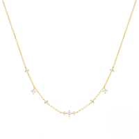 wholesale S925 Sterling Silver Square Sugar Inlaid With 4 Claw Zircon Minimalist Advanced Sense Necklace Korean Version Small Design Sense Collarbone Chain-Gold 925 silver