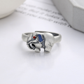 wholesale S925 Silver Retro Vintage Ethnic Style Ruyi Elephant Personalized Trendy Creative Niche Design Open Ring-0-2