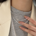 wholesale S925 Sterling Silver Minimalist Italian Snake Chain Necklace Women New Small Design Collarbone Chain-0-0