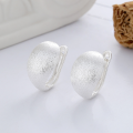 wholesale S925 Sterling Silver Plain Surface Brushed Finish Arc Ear Clasp Ins Fashion Temperament Light Luxury Style Earrings-0-0