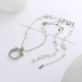 wholesale S925 Sterling Silver European and American Style Rotatable Pattern Ring Punk Street Creative Necklace-0-2