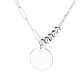 wholesale S925 Sterling Silver Unisex Korean Retro Chic Style Donut Element Accent English Round Pendant Necklace-0-4