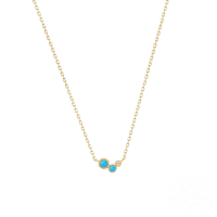 wholesale S925 Sterling Silver Turquoise Moon Fan Pendant Collarbone Choker Necklace-Gold#1 925 Silver