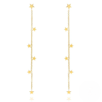 wholesale S925 Sterling Silver Tassel Mini Star Earrings With Inlaid Crystals, Perfect For Office Wear-Gold#2 925 Silver