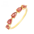 wholesale 18K Gold Japanese Retro Style Small and Unique Red Tourmaline Daily Minimalist Ring Jewelry Manufacturer Wholesale-0-0