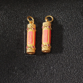 wholesale Gold-plated 925 Ancient Silver Nana Tong Enamel Pendant Five Scripture Barrel Bead Pendant DIY Bracelet Necklace String Accessories-0-5