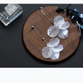 wholesale Sterling Silver S925 Petal Earrings for Women, Fashion Korean Style Small Fresh White Petal Flower Sweet Earring Accessories G0639-0-2