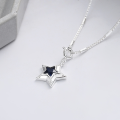 wholesale S925 Sterling Silver Simple and Trendy Star Necklace, Korean Style Minimalist Unisex Pendant Collarbone Chain-0-0