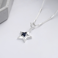 wholesale S925 Sterling Silver Simple and Trendy Star Necklace, Korean Style Minimalist Unisex Pendant Collarbone Chain-YL517M/approx. 4.9g 925 silver