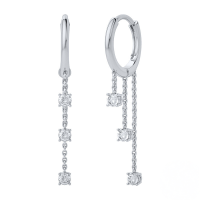 wholesale S925 Sterling Silver Fashion Creative Chain Combination Hoop Earrings, Ear Cuffs, Stud Earrings, Popular In Europe And America, Ins Light Luxury Zircon Inlaid Ear Jewelry-Platinum