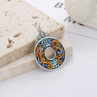 wholesale 990 Silver Qianlong Enamel Filigree Dragon and Phoenix Auspicious Peace Pendant Retro Ethnic Style Dragon and Phoenix Pendant-YP104M single pendant approx. 10.4g  99 silver