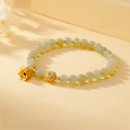 wholesale S925 Sterling Silver Lily of the Valley Bracelet with Hetian Jade Beads, Original Design Women's Minimalist Vintage New Chinese-style Accessories-0-1