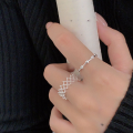 wholesale S925 Sterling Silver Lace Edge Ring Women's Korean New Style ISN Trendy High-end Niche Openable Heart Ring-0-4
