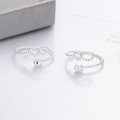 wholesale S925 Sterling Silver Geometric Knot Open Adjustable Ring, Minimalist Korean Japanese Style, Niche Luxury, Influencer Favorite-0-1