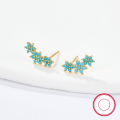 wholesale S925 Sterling Silver Flower-Embedded Zircon Earrings with High-End Aesthetic, Ins Style European and American Cross-Border Jewelry-0-9
