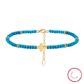 wholesale S925 Sterling Silver Turquoise Cross Anklet for Women, Beach Foot Jewelry Wholesale-0-0
