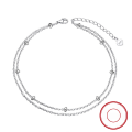 wholesale S925 Sterling Silver Beach Layered Bead Ankle Chain, European and American Stackable Wholesale from Manufacturer-0-4