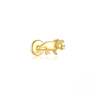 wholesale S925 Sterling Silver New Animal Series Earrings, Cute Mini Ocean Flat Head Threaded Ear Cartilage Studs-Single gold #6