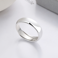 wholesale S925 Sterling Silver Minimalist Geometric Smooth Ring INS Aesthetic Aloof Style Versatile Index Finger Band-985J/approx. 4.7g Adjustable opening