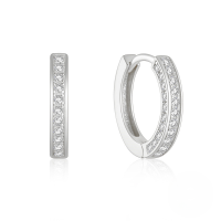 wholesale S925 Sterling Silver Three-row Zircon-encrusted Light Luxury Ear Hoop, Ear Clip, Earring For Women, Korean Version, Temperament, Personality, Niche, High-end Sense-Platinum 925 silver