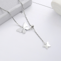 wholesale S925 Sterling Silver Korean-style Epoxy Resin Enamel Butterfly Minimalist Design Luxury Elegant Versatile Necklace-0-2