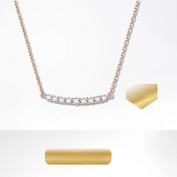 wholesale 18K Rose Gold High-End One-Word Lab-Grown Diamond Necklace with Real Diamonds, Lucky Series, Authentic-18k gold necklace with cultured diamonds