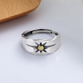 wholesale S925 Sterling Silver Indian Sun Ray Fashion Ethnic Wide Adjustable Ring-0-2