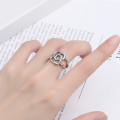 wholesale S925 double interlocking hearts ring, fashionable and trendy minimalist Korean-style ins vibe-0-2