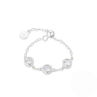 wholesale 925 Sterling Silver Light Luxury Zircon Inlaid Adjustable Open Ring For Women-White Gold#2 Opening adjustable