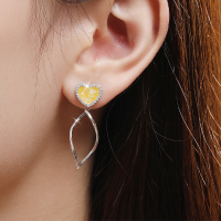 wholesale S925 Sterling Silver Yaxi Love Stud Earrings for Women, Small and Exquisite Design, High-End Long Drop Earrings, Versatile and Unique Ear Accessories-ED016051 (with 1 pair of white fungus plugs and 1 pair of silicone ear plugs)  925 silver