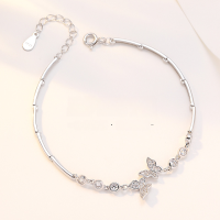 wholesale S925 Sterling Silver Original Starry Dream Butterfly Bracelet for Women, Korean Version Ins Style, Versatile and Dreamy Butterfly Luxury Accessory-Star Dream Butterfly Sterling Silver Bracelet/Approx. 3.65g&gt;SL008472