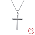 wholesale S925 Sterling Silver White Gold Plain Cross Fashion Leather Cord Jewelry Hip Hop Accessories-0-7